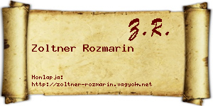 Zoltner Rozmarin névjegykártya